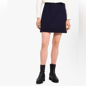 Theory High-Waist Mini Skirt in Double-Face Wool-Cashmere Size 4